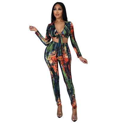 Printing Two-piece Long-sleeve Suit