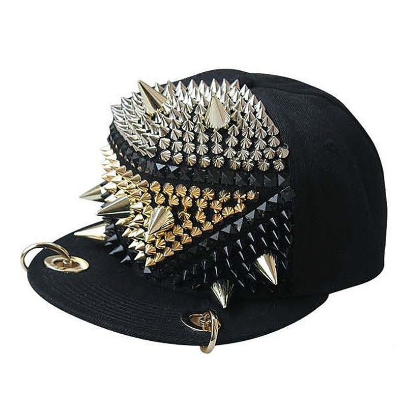 Flame Big Ghost Head Flat-brimmed Cap Rivet Baseball Cap