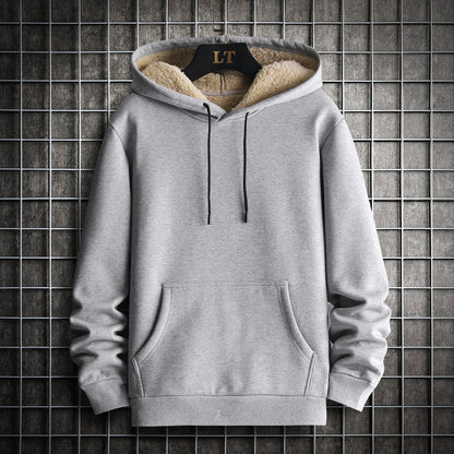 Men's Fashion Casual Fleece-lined Thickened Hooded Sweatshirt