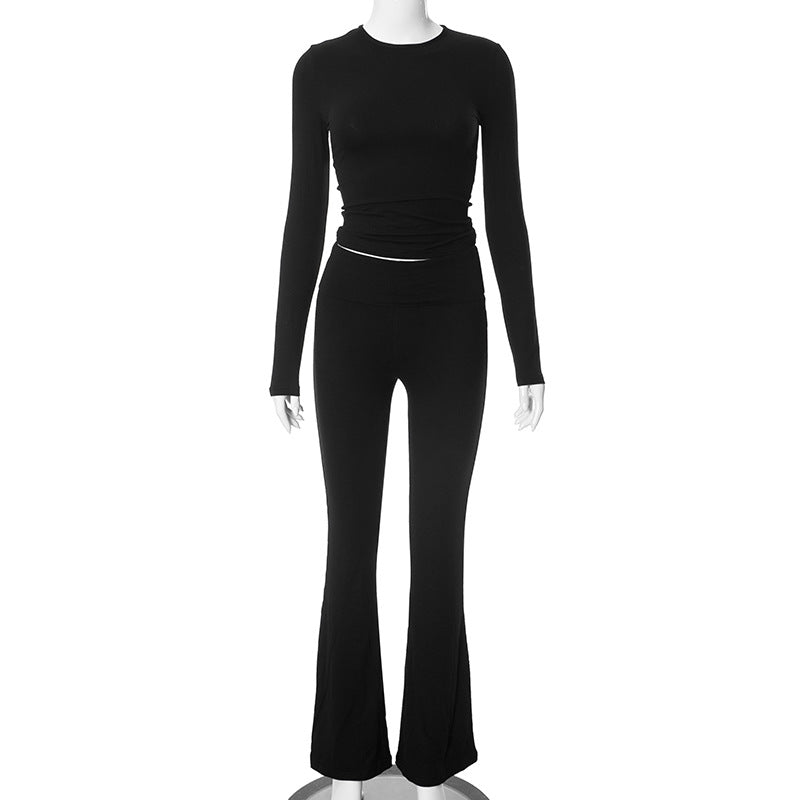 Women's Long Sleeve Smart Trousers Two-piece Suit