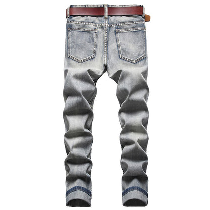 Nostalgic Jeans Ripped Special Embroidered Men's Pants