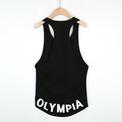 Loose Men's Sports Casual Korean-style Summer Cotton Gym Running Training I-shaped Vest