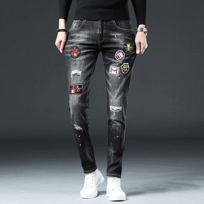 Men's Casual Easy-Matched Eagle Embroidered Jeans