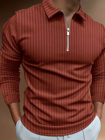 Spring New European And American Men's 3D Digital Printing Long Sleeve Polo Fashion Sports