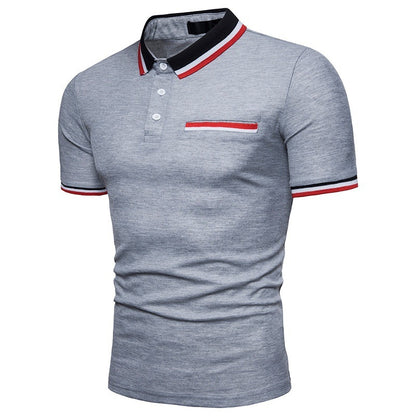 Summer Slim Lapel Cotton Men's Short Sleeve POLO Shirt Short Sleeve T-Shirt