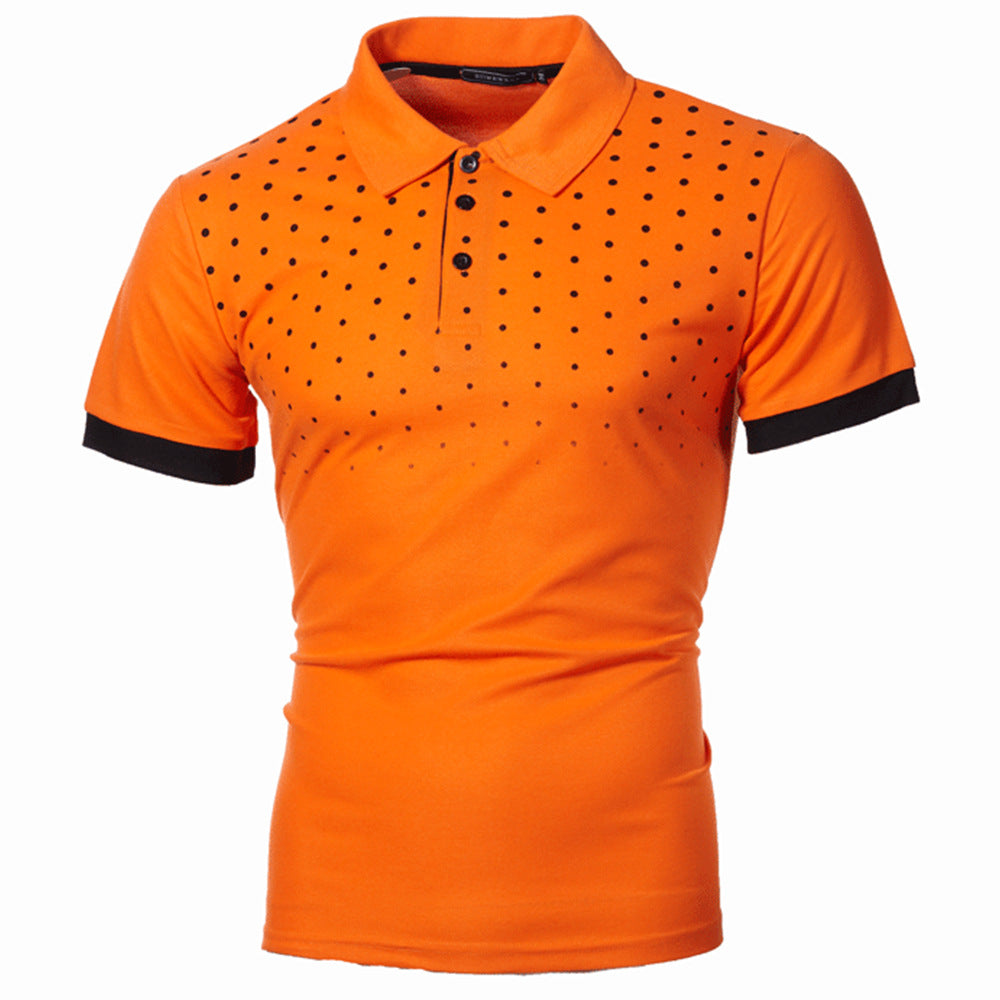 Pure Color Cotton Short-Sleeved Casual Polo Shirt