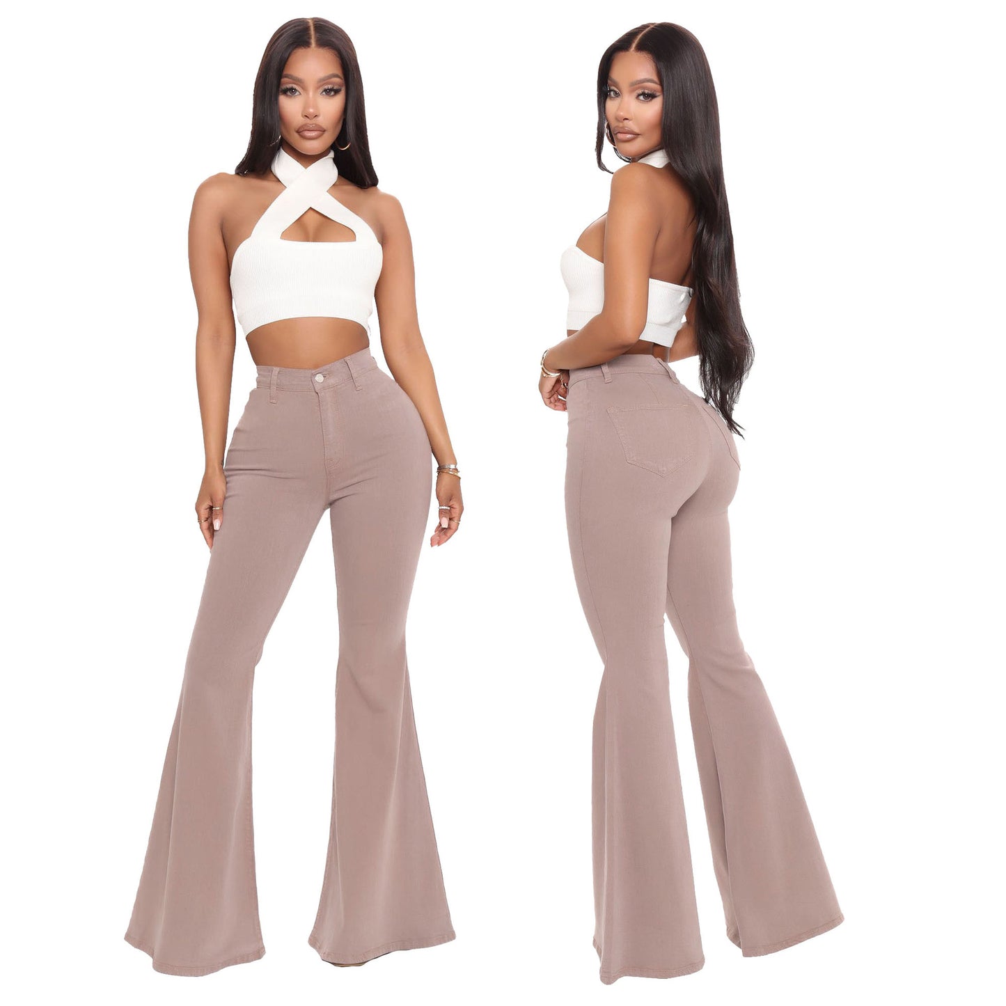 Fashionable High Waist All-match Slim Fit