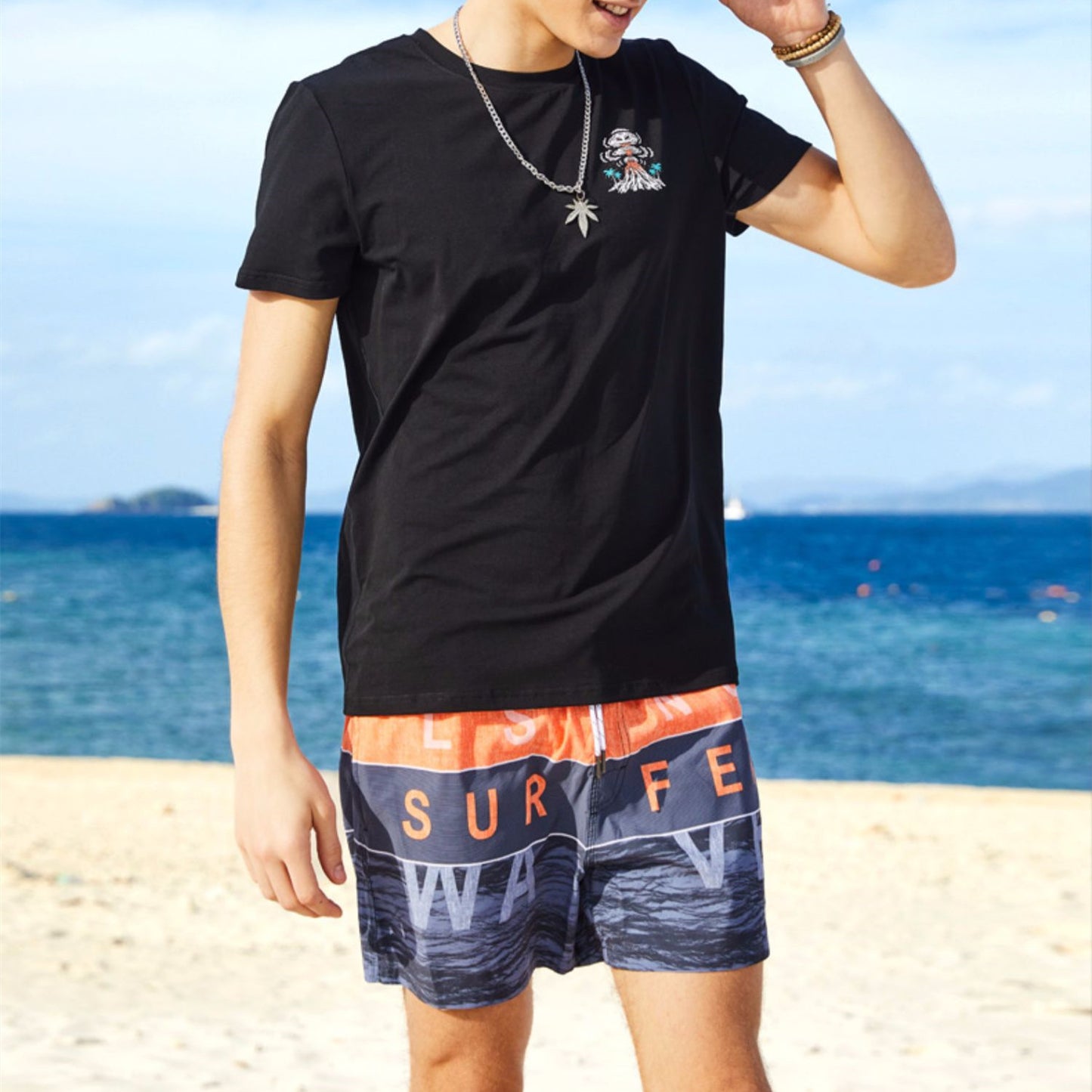 Summer Seaside Vacation Quick Drying Men's Loose Shorts