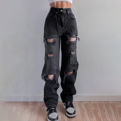 High Quality European And American Women's Ripped Jeans