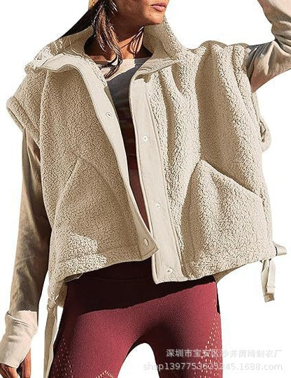 Women's Wool-like Casual Sleeveless Vest Coat