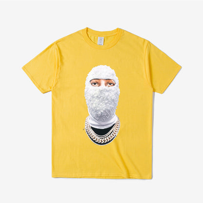 Masked Man Avatar Couple Loose Casual Short Sleeve T-shirt