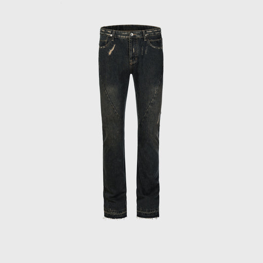 Washed Distressed Ripped Men's And Women's Spiral Jeans