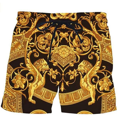 Men's Digital Printing Casual Straight-leg Shorts