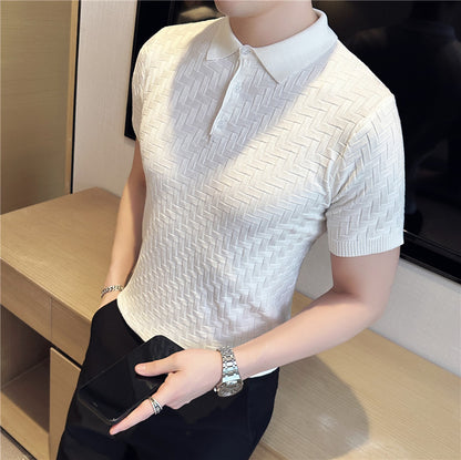 Men's Short-sleeved Polo Shirt Ice Silk Thin