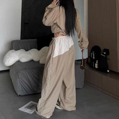 Slimming Shell Jacket Long-sleeved Trousers Two-piece Set