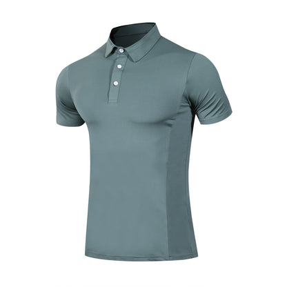 Sports Fitness Lapel Polo Shirt Short Sleeve Tight