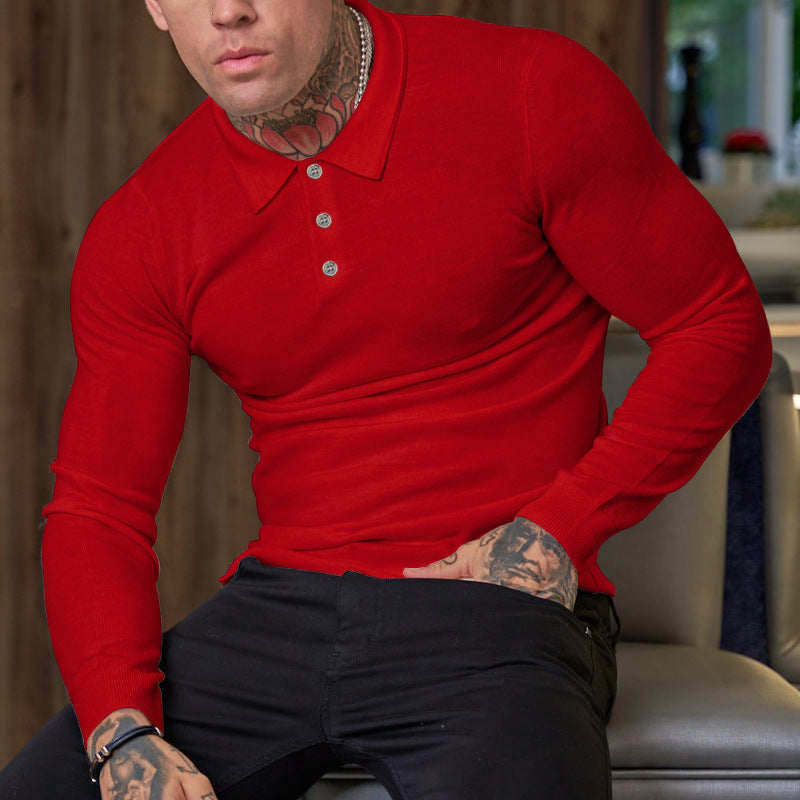 Men's Long Sleeved Polo Shirt Is Loose Breathable And Casual