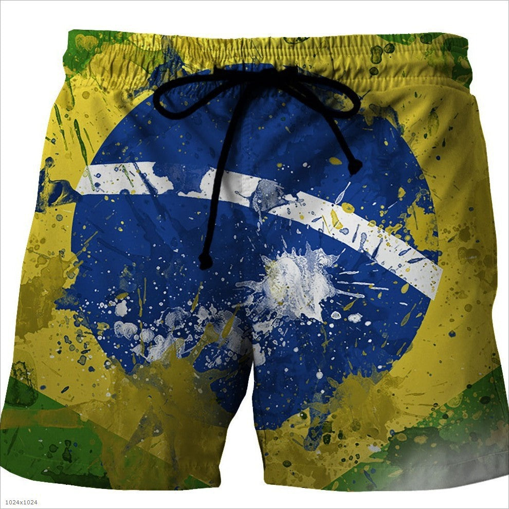 Men's Digital Printing Casual Straight-leg Shorts