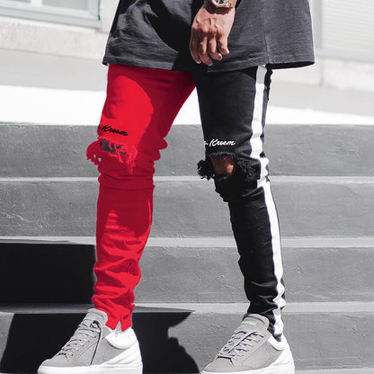 Ripped Jeans Men's Trendy Brand Slim Fit