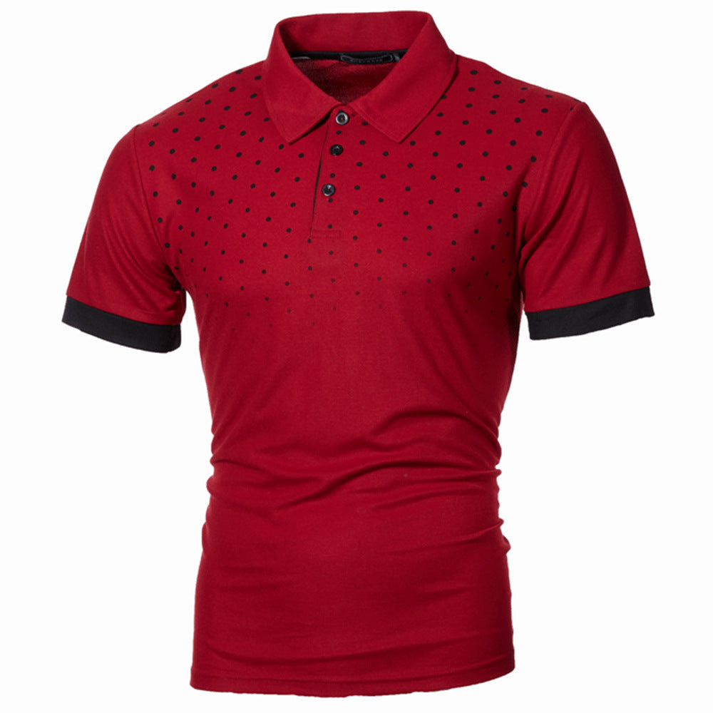 Pure Color Cotton Short-Sleeved Casual Polo Shirt