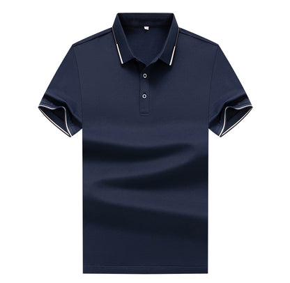 Fashion Casual Polo Collar Solid Color Short Sleeve