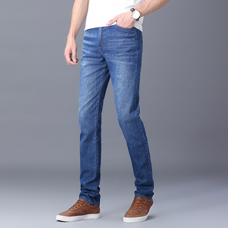 Men's Slim Jeans Business Straight Micro Elastic