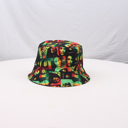 Retro Printed Bucket Hat Korean Style All-matching