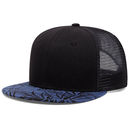 Bamboo Leaf Printing High Street Hiphop Cool Outdoor Sports Natural Pastoral Style Flat-brimmed Cap