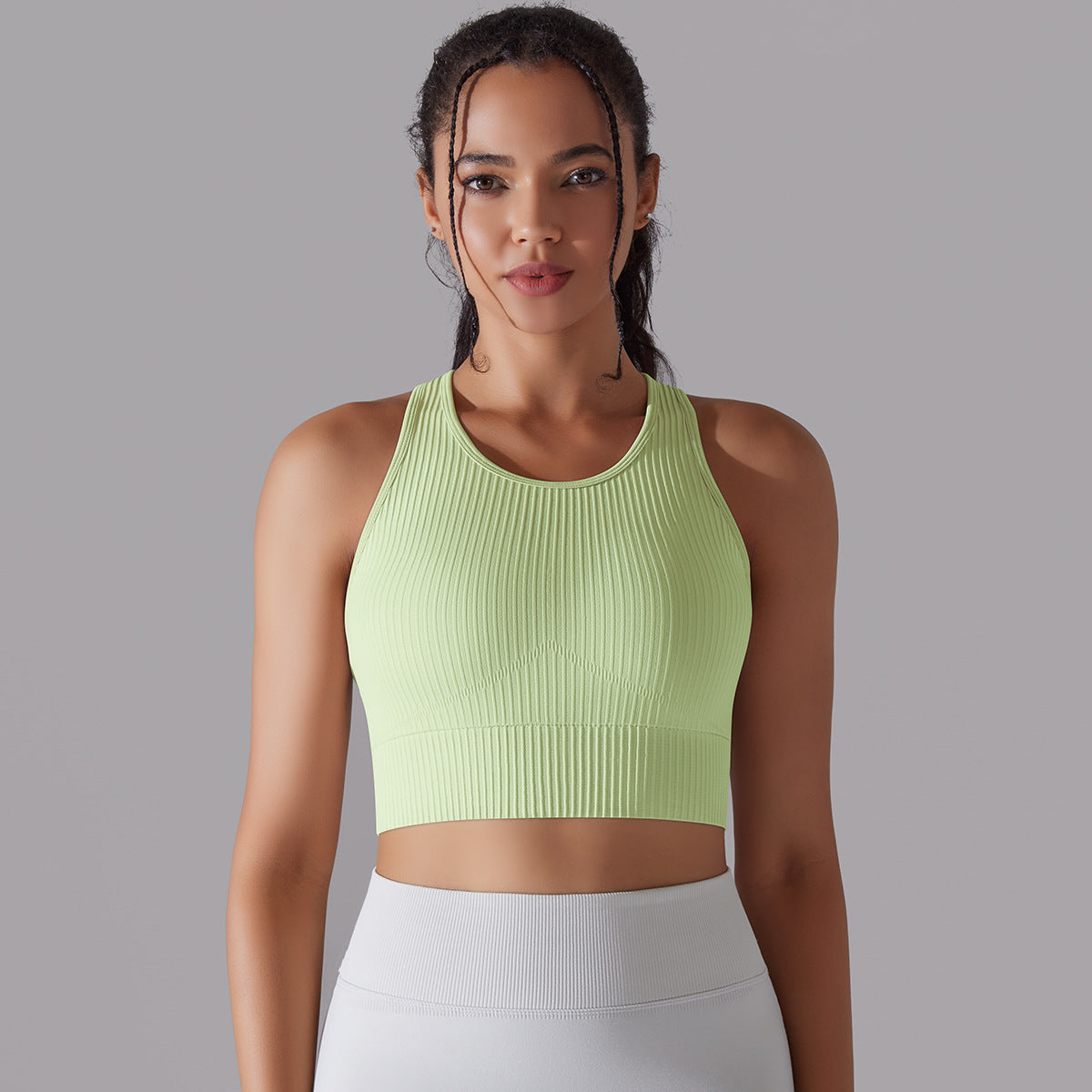 Seamless Knitted Solid Color I-shaped Beauty Back Yoga Vest