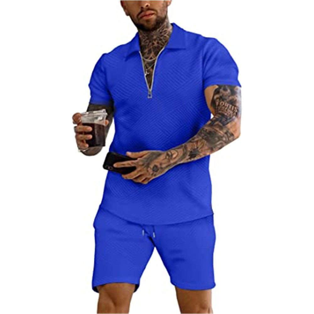 Men's Polo Short-sleeved Shorts Sports And Leisure Two-piece Suit