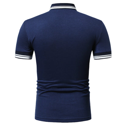 Men's Short Sleeved Polo Shirt Fashion Printed Bottom Shirt