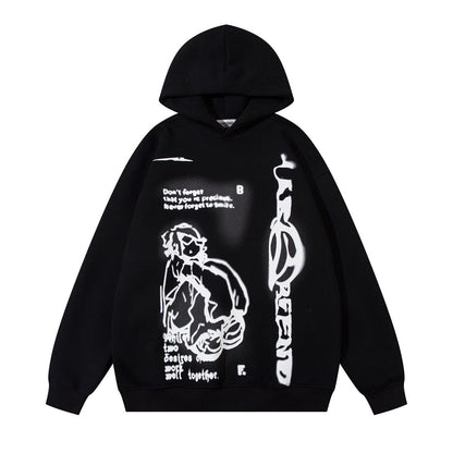 Fashion Personality Printed Hoodie Men