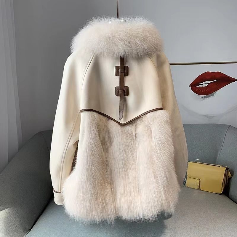 Women's Fashionable Faux Fox Fur Coat