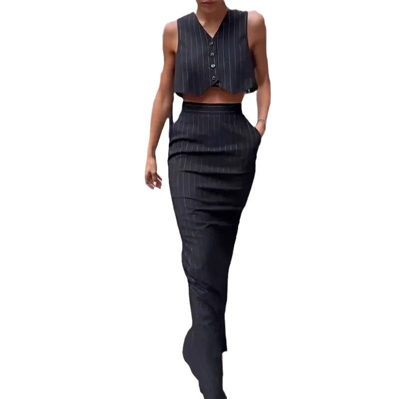 Women's Suit Fashion Leisure Commute Long Skirt Two-piece Set