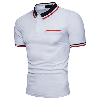 Summer Slim Lapel Cotton Men's Short Sleeve POLO Shirt Short Sleeve T-Shirt