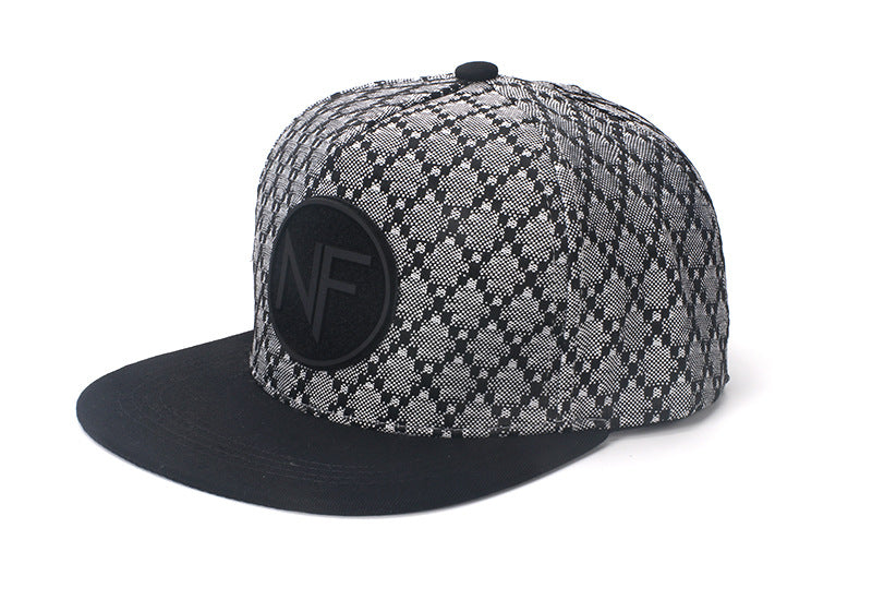 New Men's Baseball Cap Spring And Summer New Sun-proof Hip Hop Fashion Plaid Flat Eaves Cap