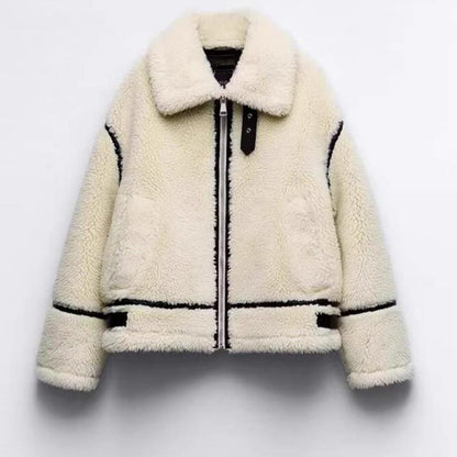 Light Color Women's Lambswool Warm Coat