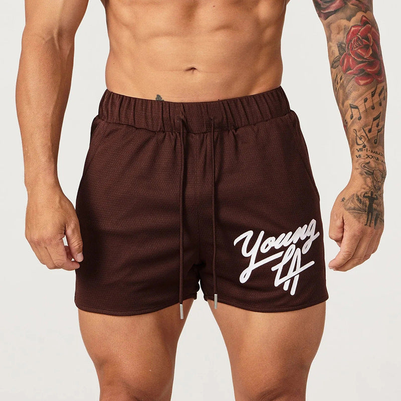 Quick-drying Mesh Casual Sports American Below The Knee Cropped Shorts