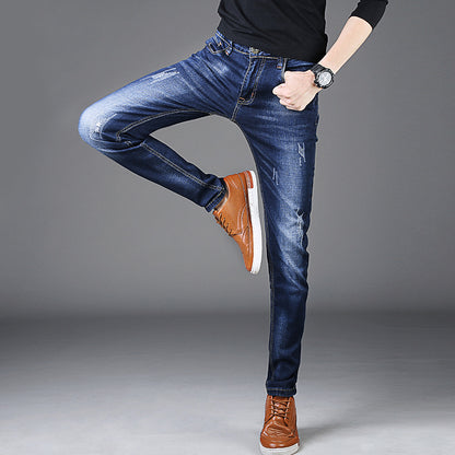 Jeans Slim Fit Plus Velvet Thickened Business Stretch