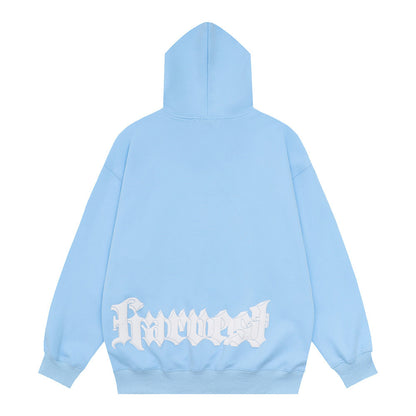 Gothic Letter Printed Hoodie Men