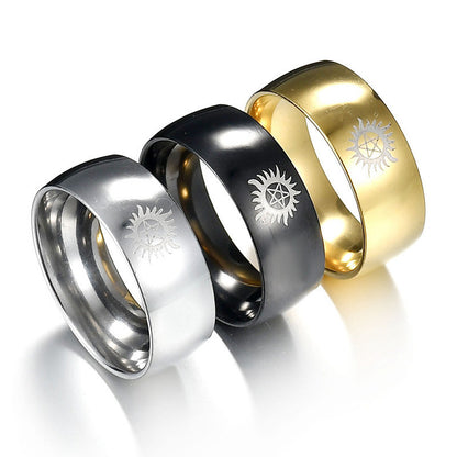 New Male And Female Stainless Steel Ring Ring 8mm Stainless Steel Ring