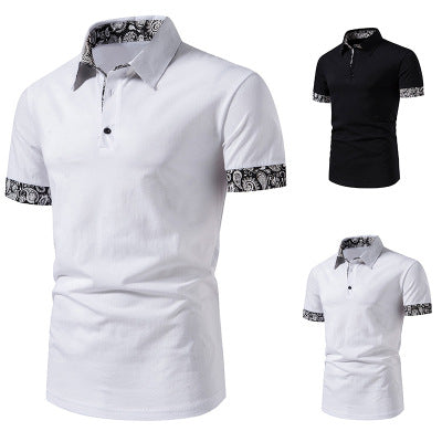 Printed Fashion Polo Collar Plus Size Short Sleeve T-shirt