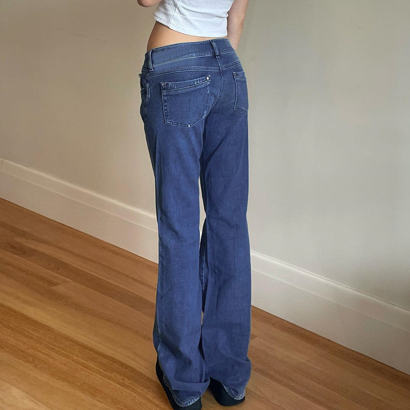 White Washed Jeans High Waist Casual Trousers