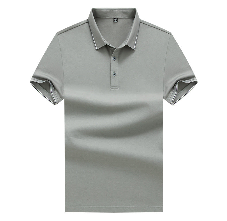 Fashion Casual Polo Collar Solid Color Short Sleeve