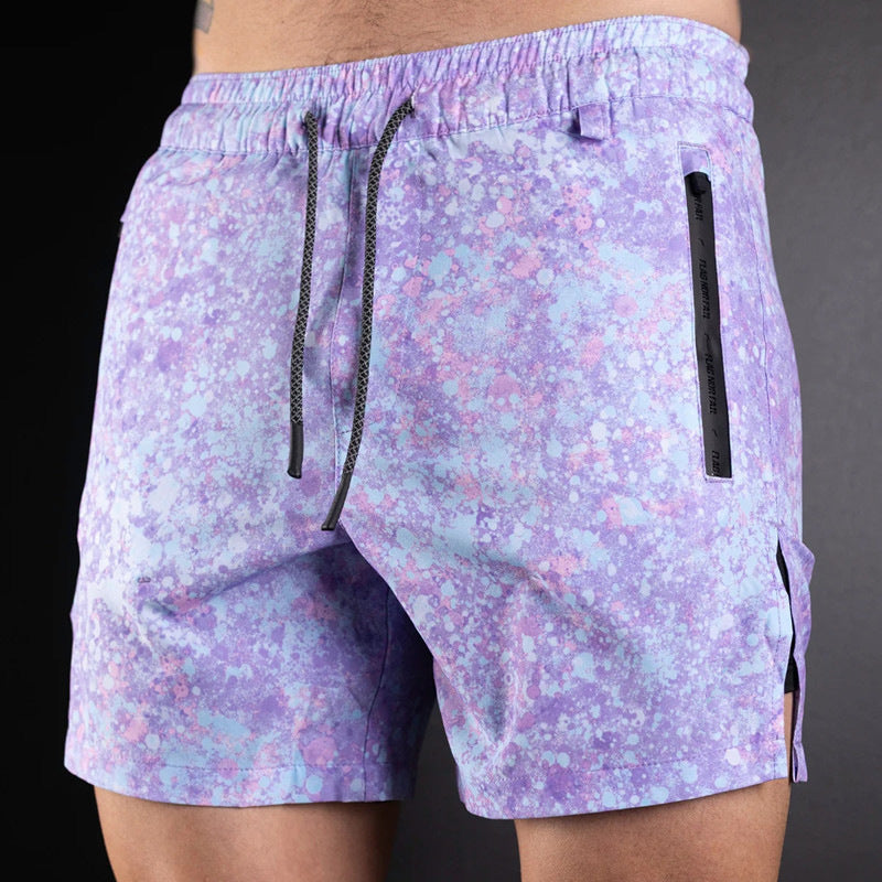 Men's Training Fitness Four-sided Stretch Double-layer Shorts