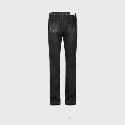 Washed Distressed Ripped Men's And Women's Spiral Jeans