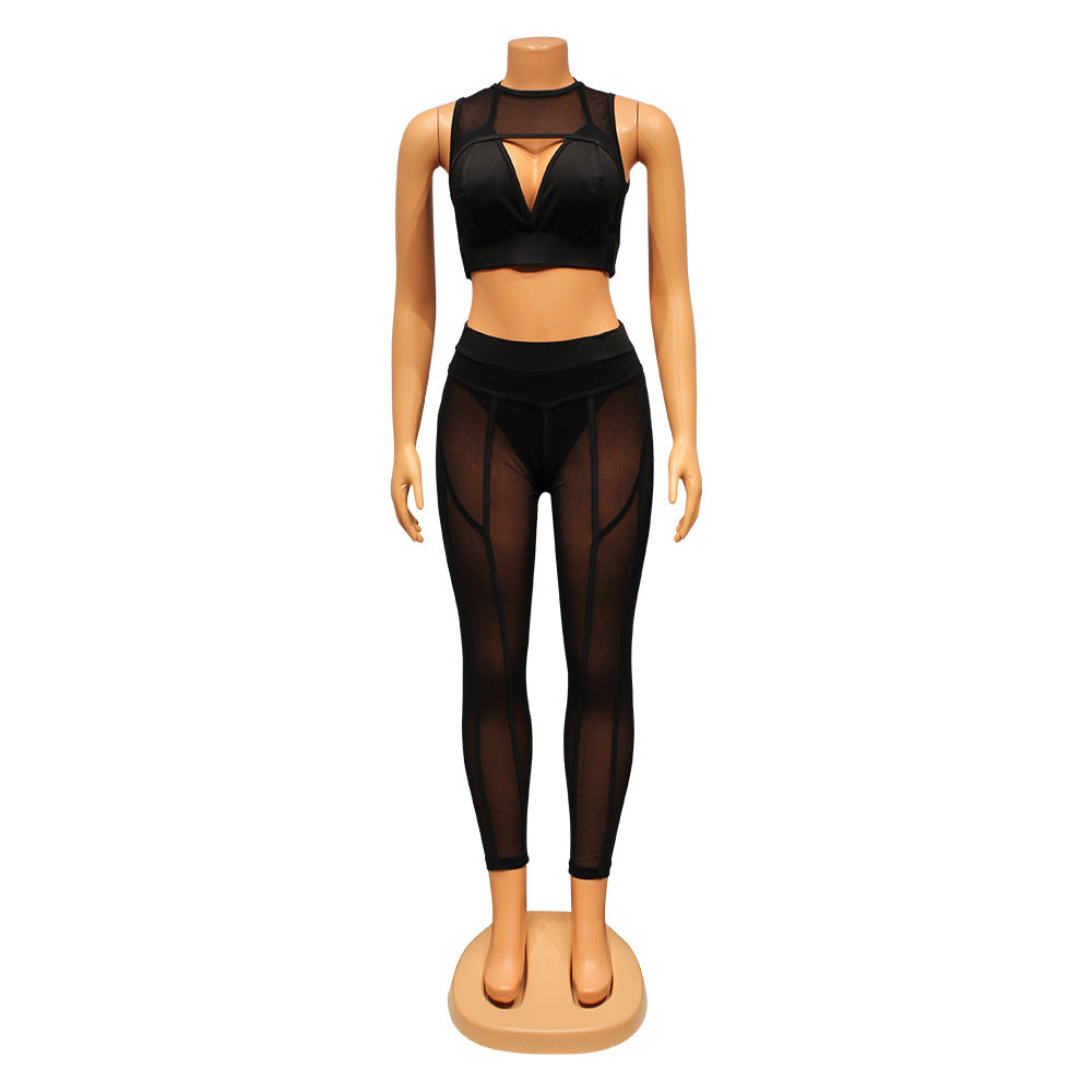 See-through Pants Two-piece Set For Women