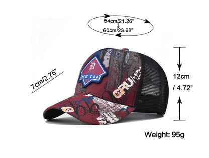 Personalized Trendy Retro B Alphabet Embroidery Baseball Cap Men And Women Labeling Graffiti Peaked Cap