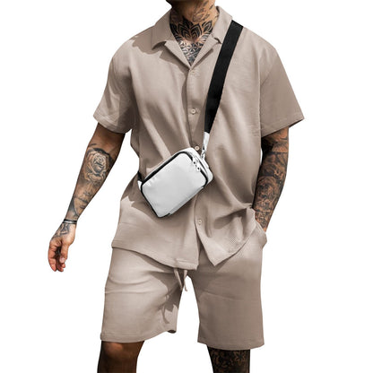 Men's Casual And Comfortable Polo Short-sleeved Shorts Suit