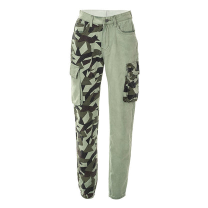 Women's Colorblock Slim Fit Camo Jeans